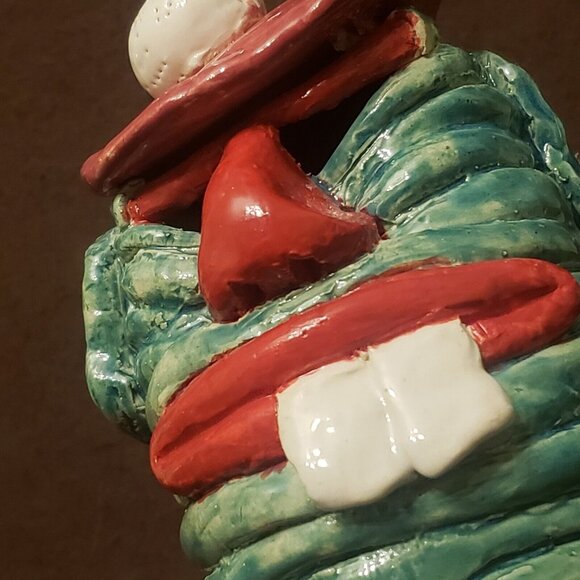 Handmade Hand Thrown Stoneware Ceramic Glazed Kitsch Golfer Figurine Buck Tooth - Picture 15 of 16